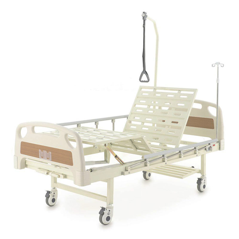 Кровать медицинская Med-Mos механическая E-8 с инфузионной стойкой, рамой для подтягивания и матрасом