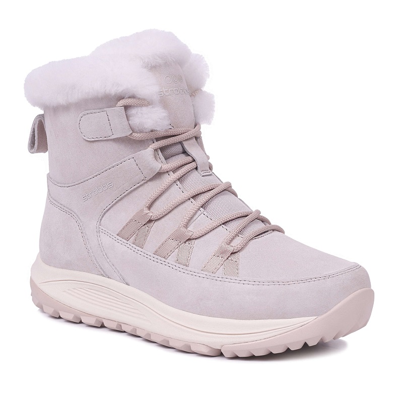 Кроссовки Strobbs с мехом женские F8532-9 бежевые.